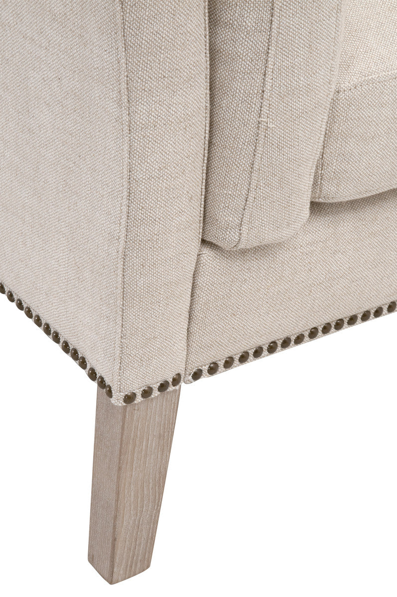 Warner Bench in Performance Bisque French Linen, Natural Gray Ash - 6430UP.BIS-GLD/NG
