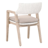 Lucia Arm Chair in White Rattan, Light Gray, Natural Gray Mahogany - 6810.WTR/LGRY/NG