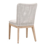 Mesh Dining Chair in White Speckle Flat Rope, Performance White Speckle, Natural Gray Mahogany, Set of 2 - 6854.WHT/WHT/NG
