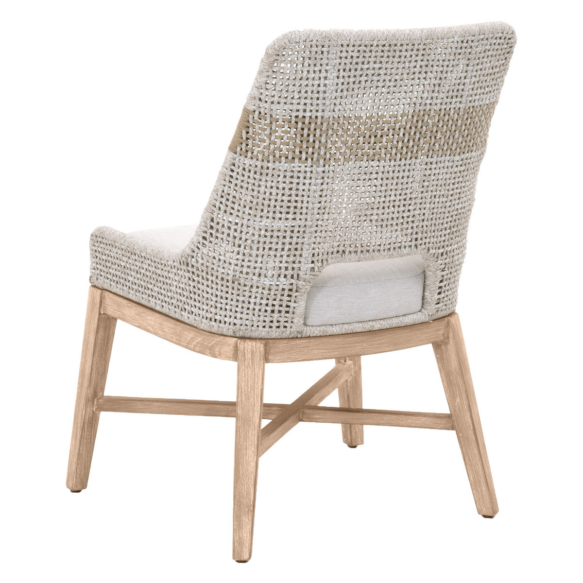 Tapestry Dining Chair in Taupe & White Flat Rope, Taupe Stripe, Performance Pumice, Natural Gray Mahogany, Set of 2 - 6850.WTA/PUM/NG