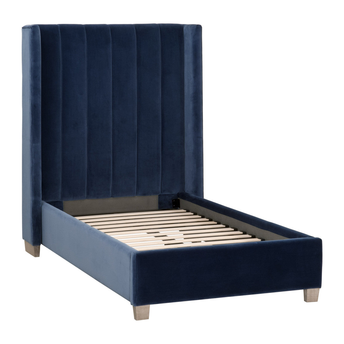 Chandler Twin Bed in Denim Velvet, Natural Gray Oak - 7127-T.DEN/NG