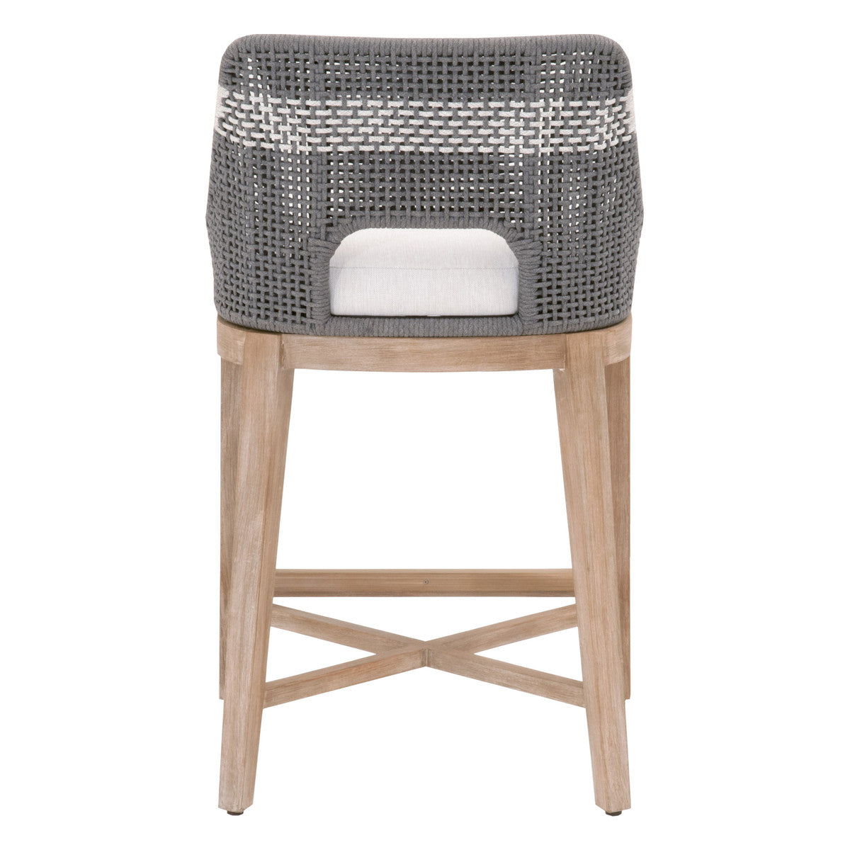 Tapestry Counter Stool in Dove Flat Rope, White Speckle Stripe, Performance White Speckle, Natural Gray Mahogany - 6850CS.DOV/WHT/NG