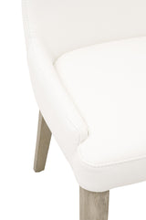 Aurora Dining Chair in Alabaster Top Grain Leather, Natural Gray, Set of 2 - 5131.ALA/NG