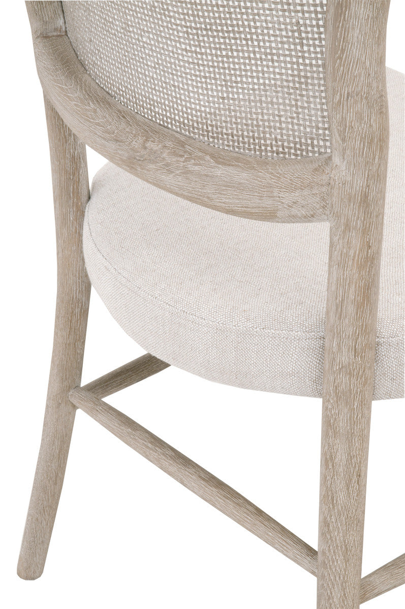 Cela Dining Chair in Bisque, Natural Gray Oak, Natural Gray Cane, Set of 2 - 6661.BISQ/NG