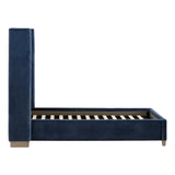 Chandler Twin Bed in Denim Velvet, Natural Gray Oak - 7127-T.DEN/NG