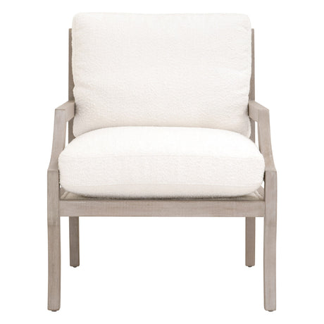 Stratton Club Chair in Livesmart Boucle-Snow, Natural Gray Beech - 6655.BOU-SNO/NGBE