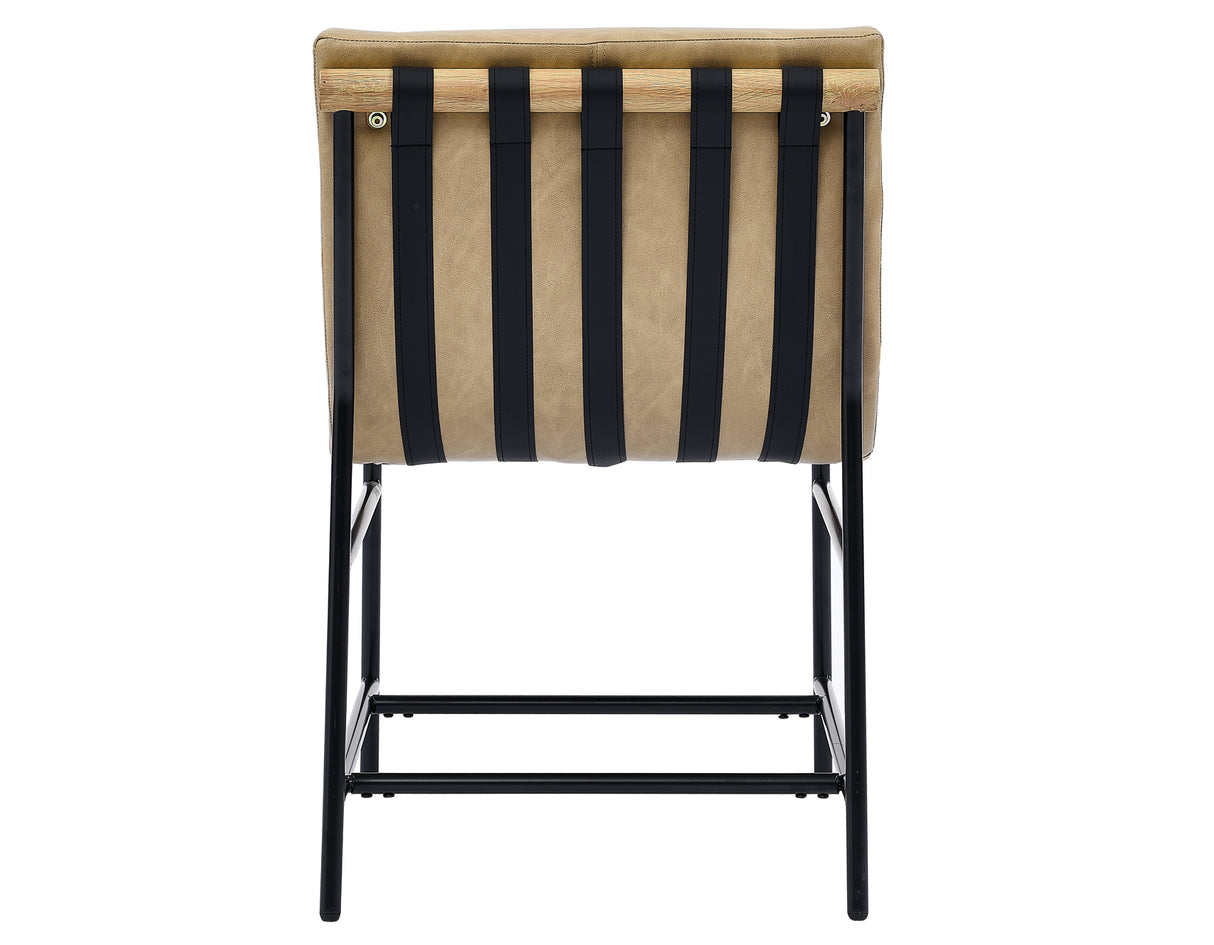 Nicco 20″ Side Chair, Sand Vegan Leather Fabric - SET | NC500SSBT | NC500SBF