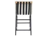 Nicco 24-inch Eggshell Polyester Fabric Counter Stool with Black Iron Base from Steve Silver - Luna Furniture