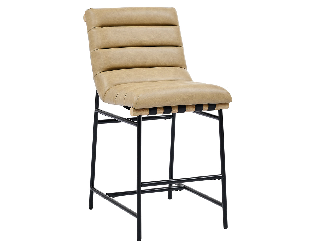 Nicco 30-inch Bar Chair, Sand Vegan Leather Fabric from Steve Silver - Luna Furniture