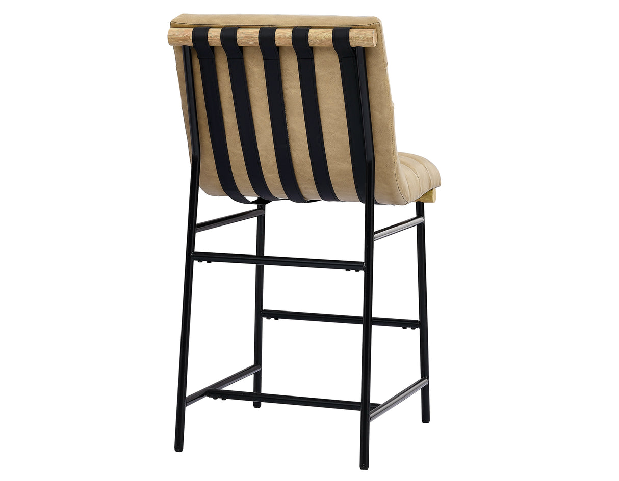 Nicco 30-inch Bar Chair, Sand Vegan Leather Fabric from Steve Silver - Luna Furniture