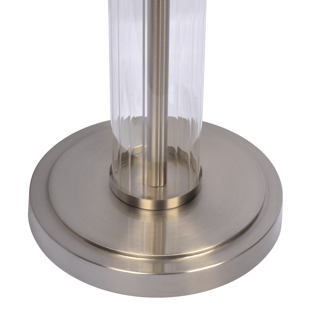 Nimbus Brushed Nickel Floor Lamp with 3-Way Rotary Switch Clear Glass Body  Metal Base - FLL03701101