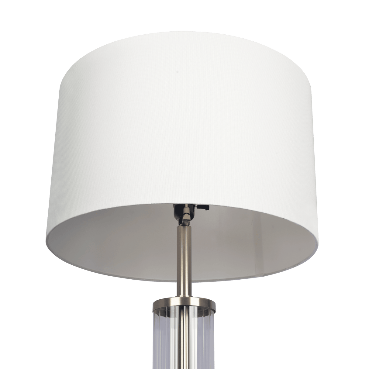 Nimbus Brushed Nickel Floor Lamp with 3-Way Rotary Switch Clear Glass Body  Metal Base - FLL03701101