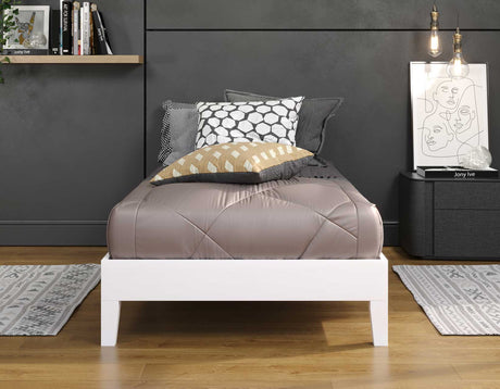 Nix Twin Platform Bed, White from Steve Silver - Luna Furniture