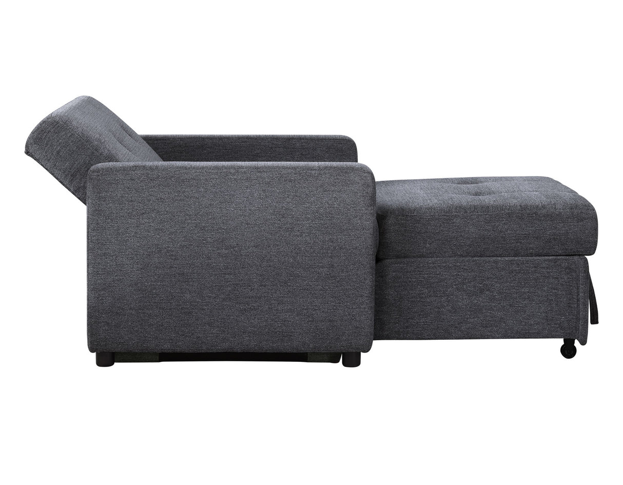 Noah Convertible Sleeper Chair-and-a-Half, Gray - NOA800GCT