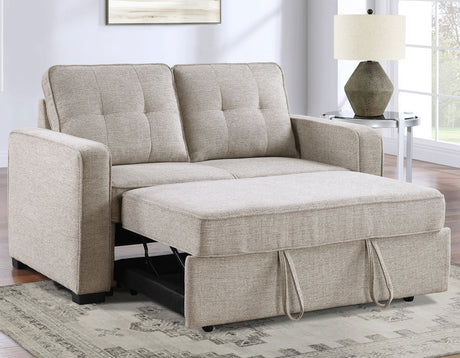 Noah Convertible Sleeper Loveseat, Tan - NOA800NL