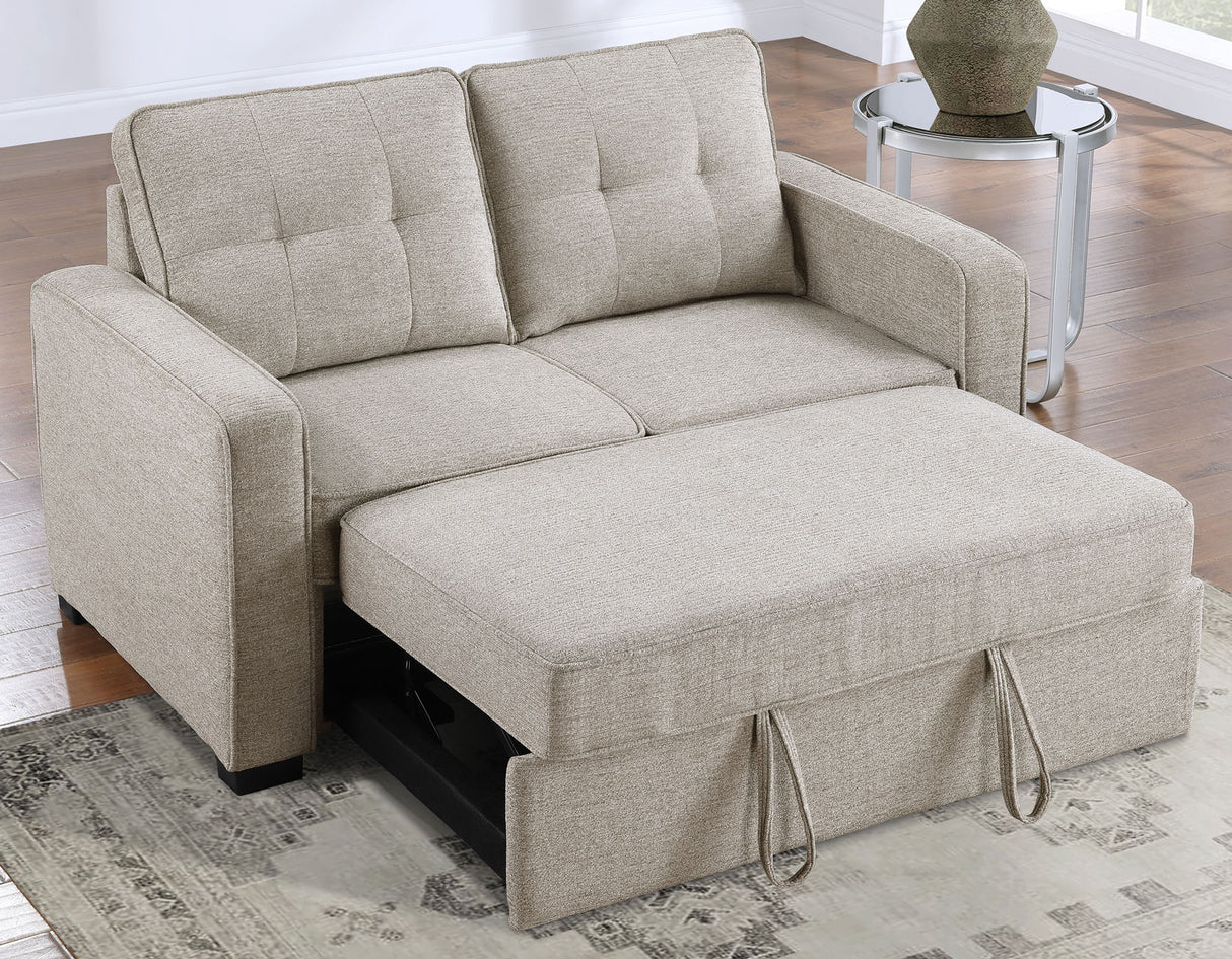 Noah Convertible Sleeper Loveseat, Tan - NOA800NL