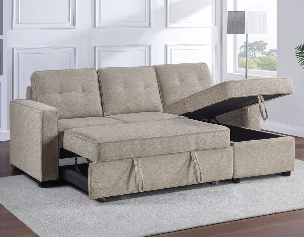 Noah Flippable, Convertible Storage Sleeper Chofa, Tan from Steve Silver - Luna Furniture