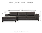 Nokomis 2-Piece Sectional with Ottoman in Charcoal - PKG011026