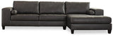 Nokomis 2-Piece Sectional with Ottoman in Charcoal - PKG011027