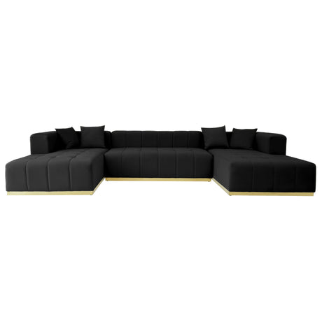 Nolan U-Shape Corner Sofa - Black Velvet from Midinmod - Luna Furniture