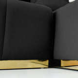 Olivia Black Velvet U-Shape Corner Sofa from Midinmod - Luna Furniture