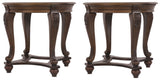 Norcastle 2 End Tables in Dark Brown from Ashley - Luna Furniture