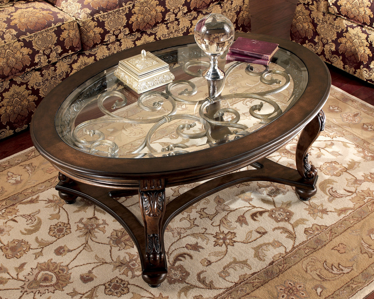 Norcastle Coffee Table with 1 End Table in Dark Brown from Ashley - Luna Furniture