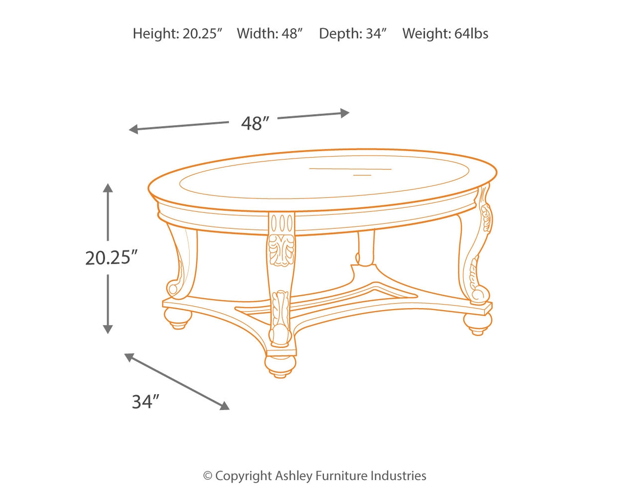 Norcastle Coffee Table with 1 End Table in Dark Brown from Ashley - Luna Furniture