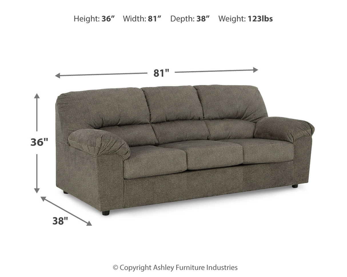 Norlou Sofa, Loveseat and Recliner in Flannel - PKG014499