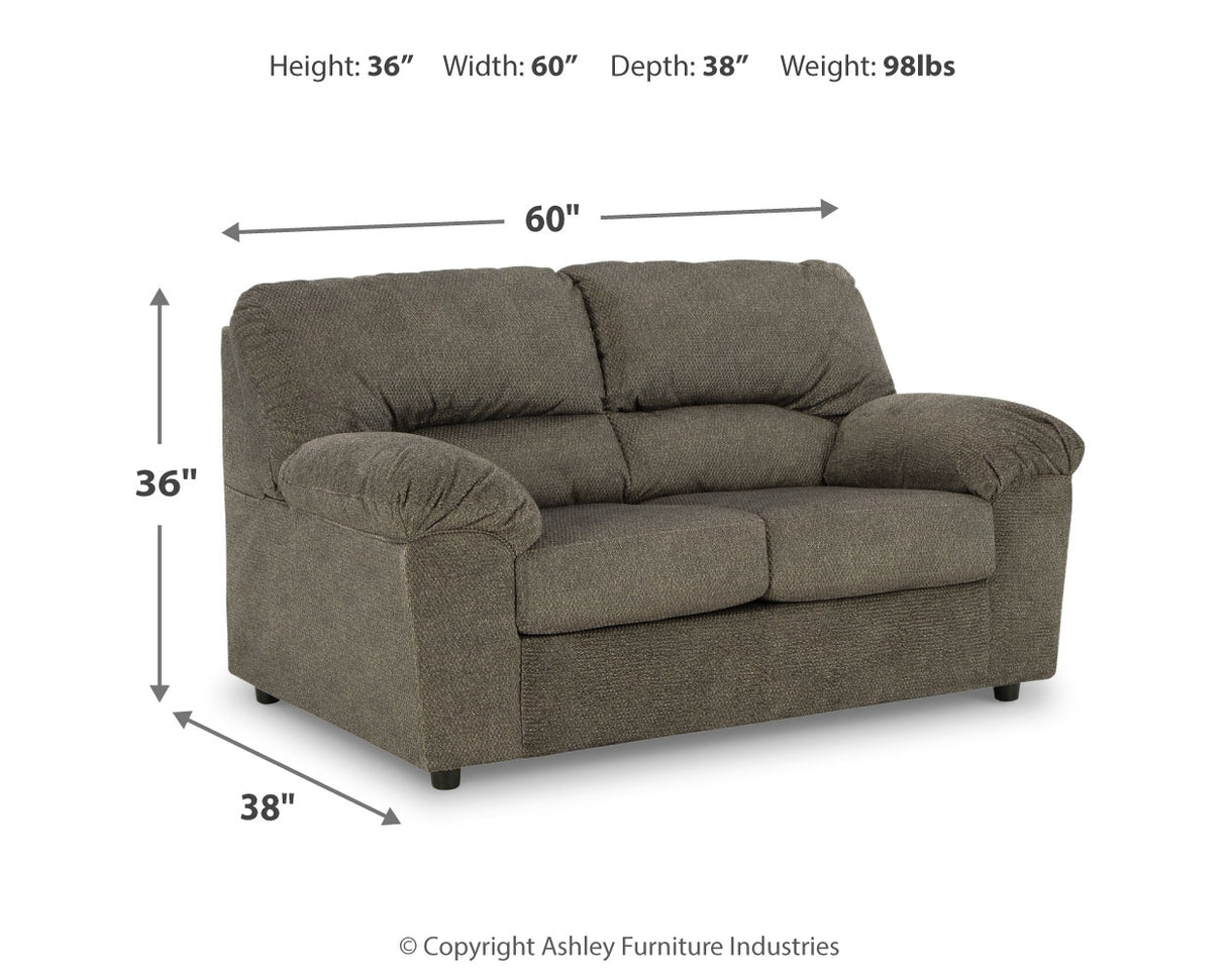 Norlou Sofa, Loveseat and Recliner in Flannel - PKG014499