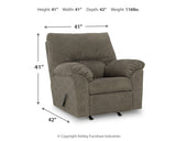 Norlou Sofa, Loveseat and Recliner in Flannel - PKG014499