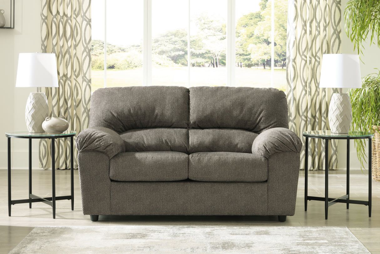 Norlou Sofa, Loveseat and Recliner in Flannel - PKG014499