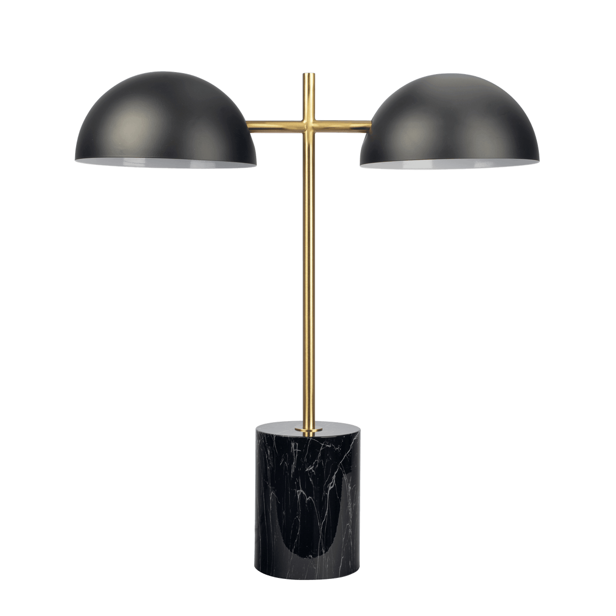 Nova Hydro Black Table Lamp with On/Off Switch Double Lamp with Faux Marble Base - TBL03700901