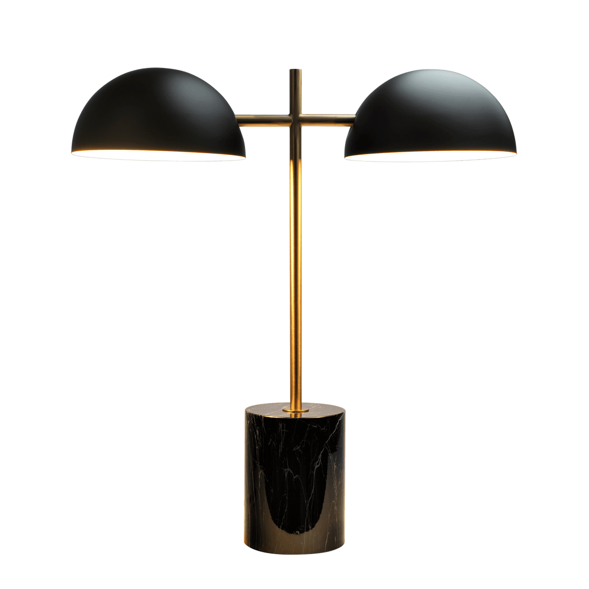 Nova Hydro Black Table Lamp with On/Off Switch Double Lamp with Faux Marble Base - TBL03700901