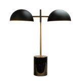 Nova Hydro Black Table Lamp with On/Off Switch Double Lamp with Faux Marble Base - TBL03700901