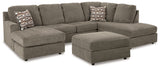 O'Phannon 2-Piece Sectional with Ottoman in Putty - PKG014855