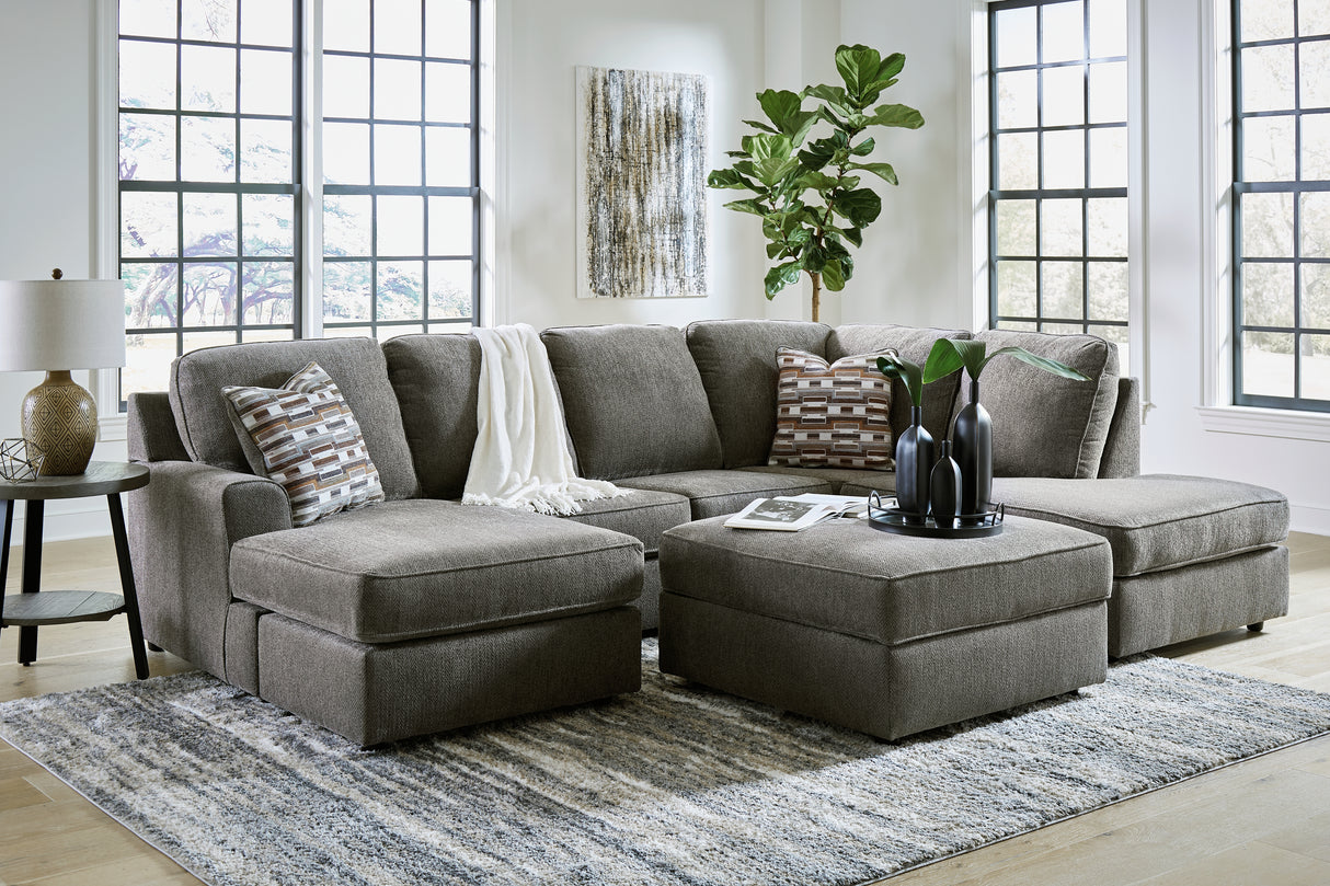 O'Phannon 2-Piece Sectional with Ottoman in Putty - PKG014855