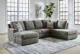 O'Phannon 2-Piece Sectional with Ottoman in Putty - PKG014855