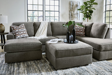 O'Phannon 2-Piece Sectional with Ottoman in Putty - PKG014855