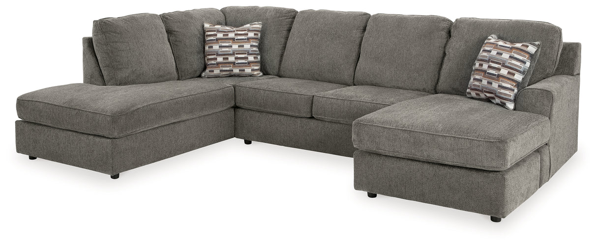 O'Phannon 2-Piece Sectional with Ottoman in Putty - PKG014856