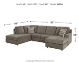 O'Phannon 2-Piece Sectional with Ottoman in Putty - PKG014856