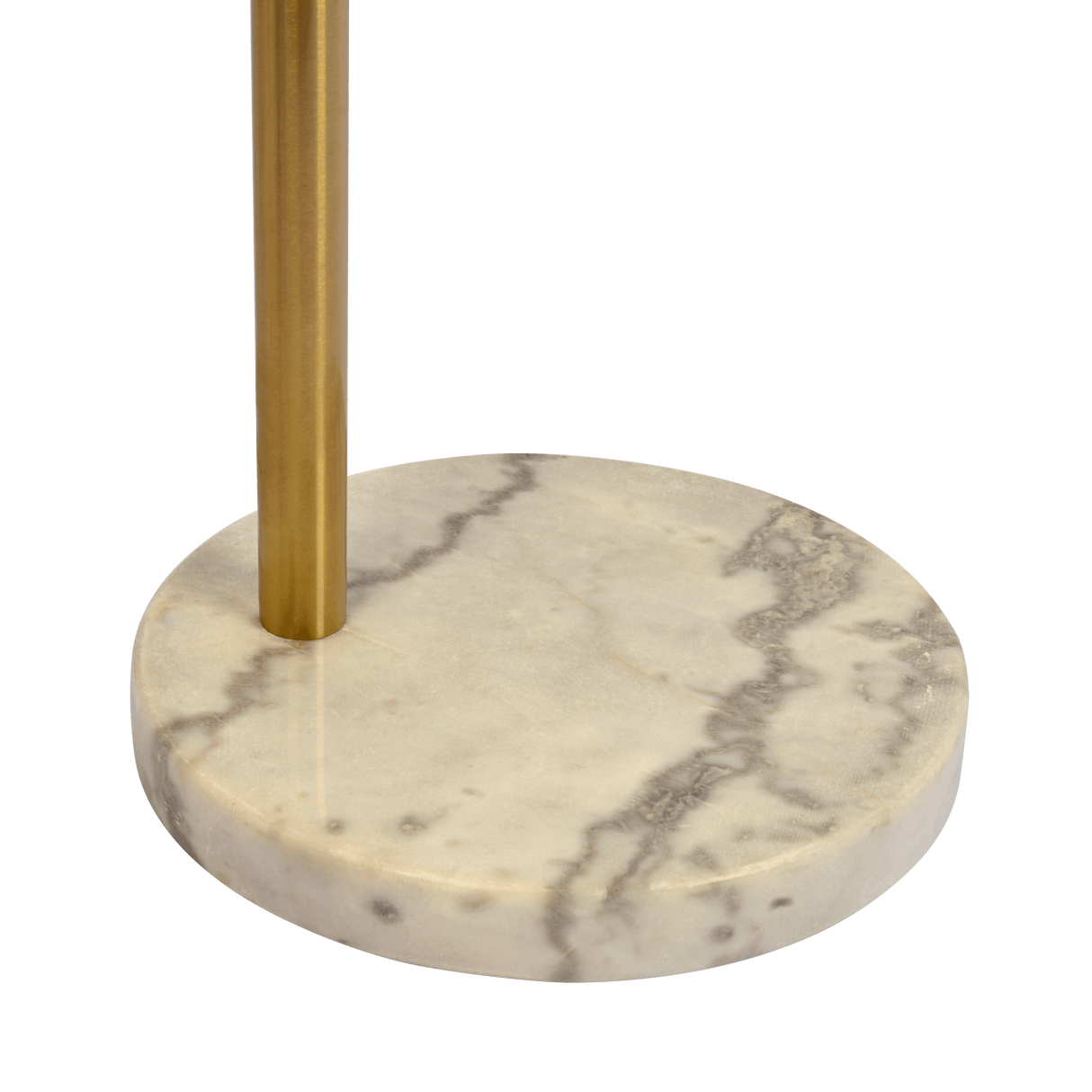 Oasis Long Arm Gold Brass Adjustable Floor Lamp with Round White Marble Base - FLL03701201