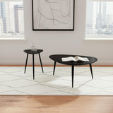 Odessa Triangular Solid Wood Coffee Table Black from Coaster - Luna Furniture