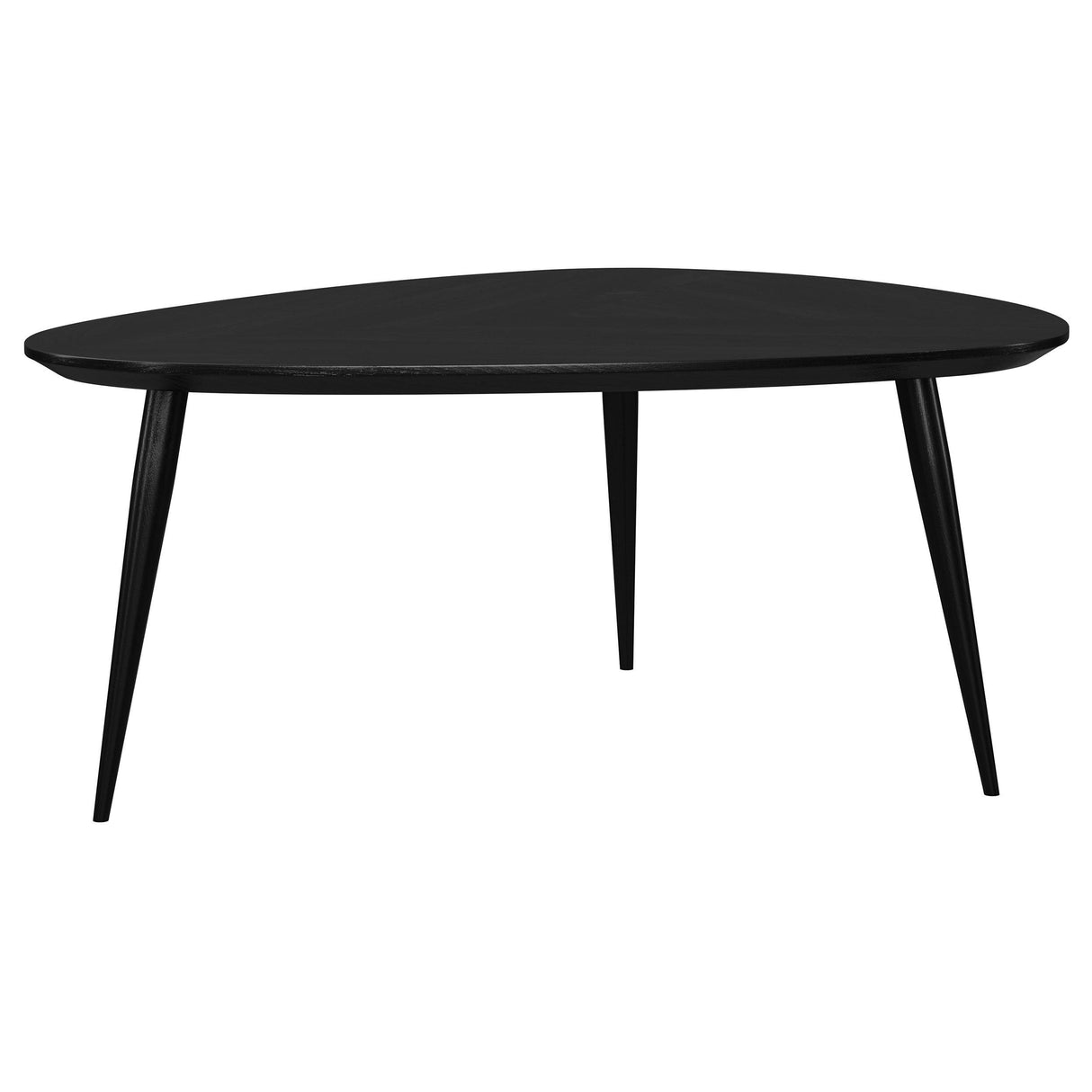 Odessa Triangular Solid Wood Coffee Table Black from Coaster - Luna Furniture