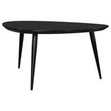 Odessa Triangular Solid Wood Coffee Table Black from Coaster - Luna Furniture