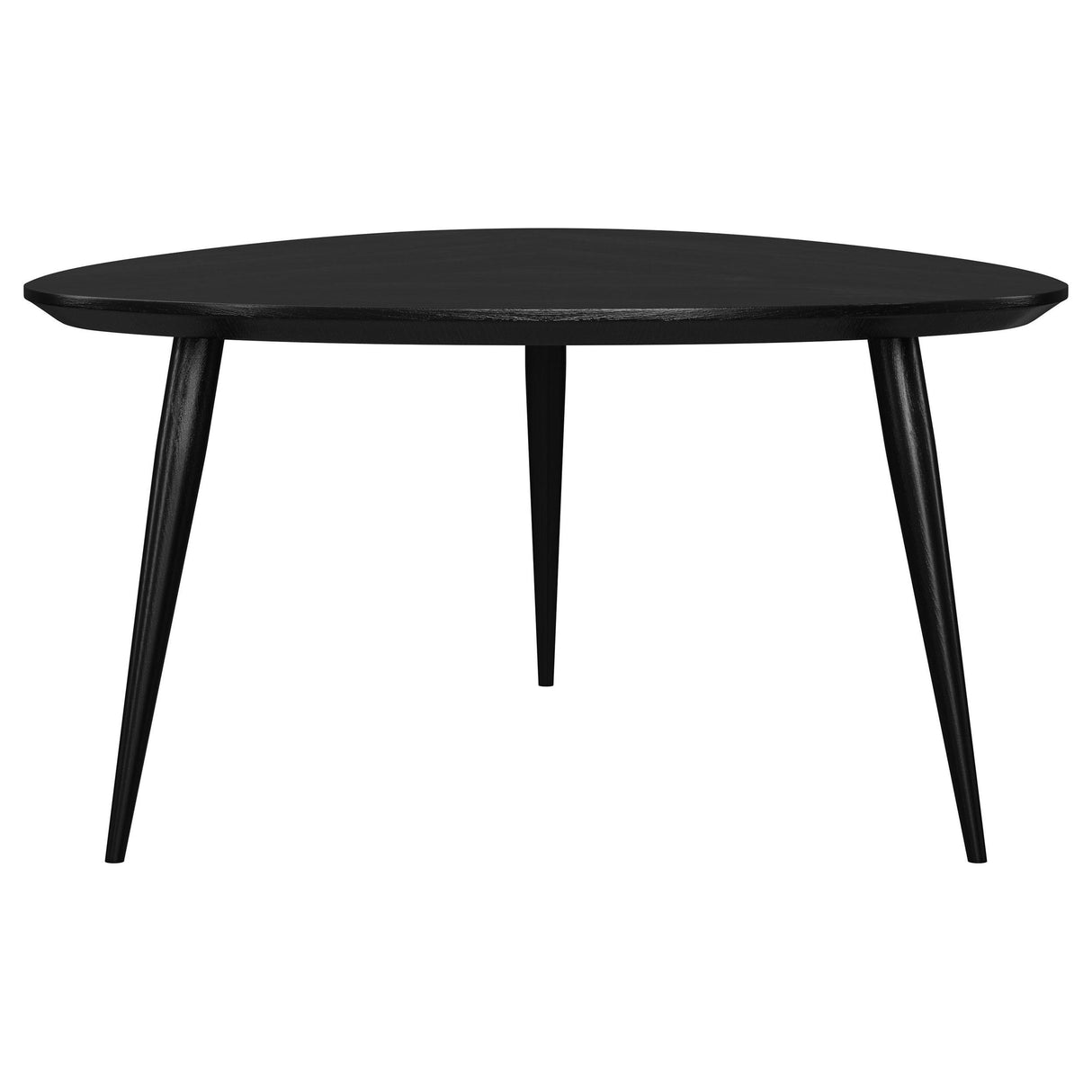 Odessa Triangular Solid Wood Coffee Table Black from Coaster - Luna Furniture