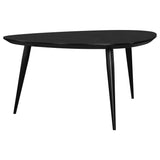 Odessa Triangular Solid Wood Coffee Table Black from Coaster - Luna Furniture