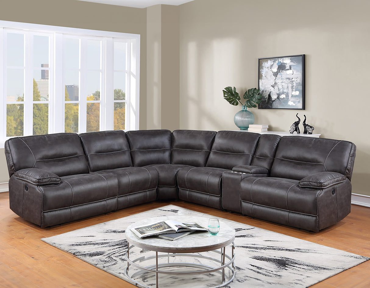 Ogden 6-Piece Power Sectional with RAF Recliner - SET | OG5150LRG | OG5150ARG | OG5150ACG | OG5150CG | OG5150WG | OG5150RRG