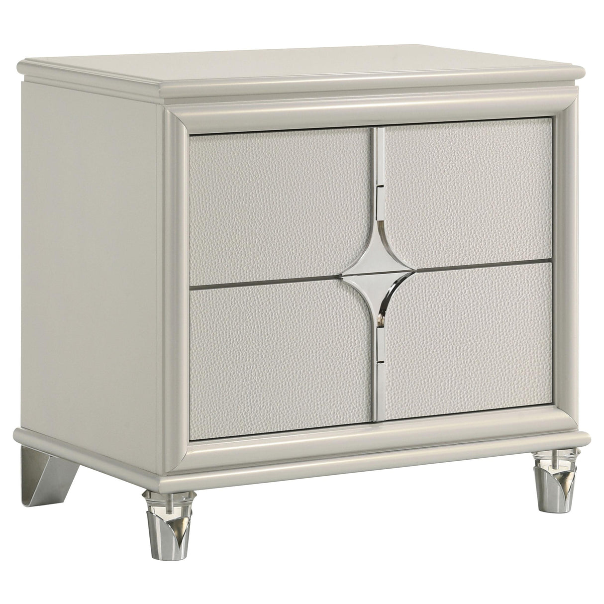 Olivia 2-drawer Nightstand Bedside Table Pearl White from Coaster - Luna Furniture