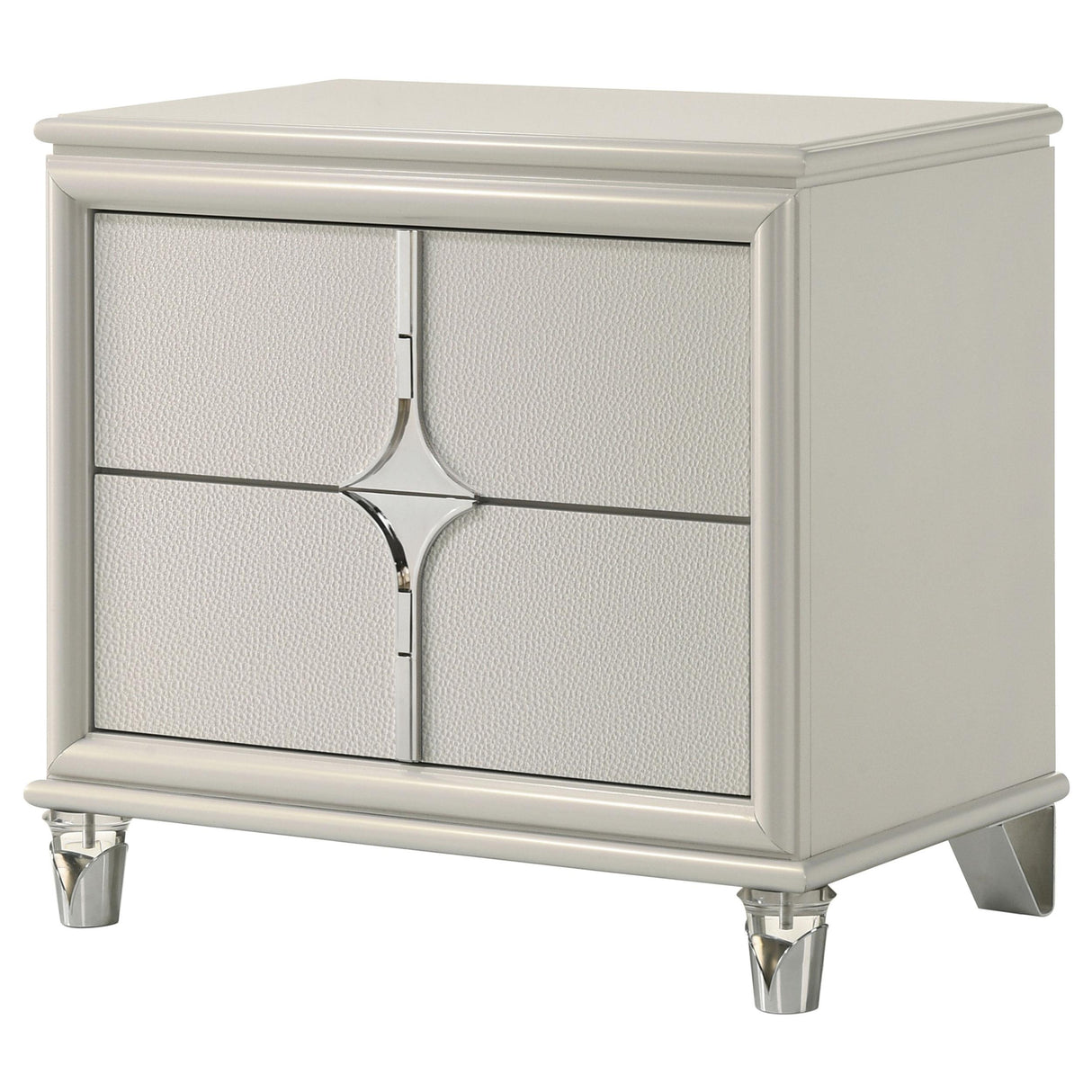 Olivia 2-drawer Nightstand Bedside Table Pearl White from Coaster - Luna Furniture